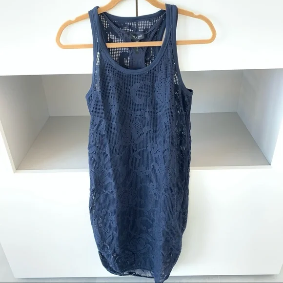 Rag & Bone Stella Dress Navy Lasercut Medium - Picture 3 of 9